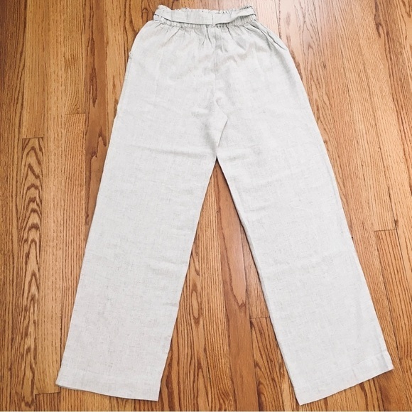 Now This High Rise Paperbag Linen Viscose Wide Leg Pull on Pants - Picture 16 of 16